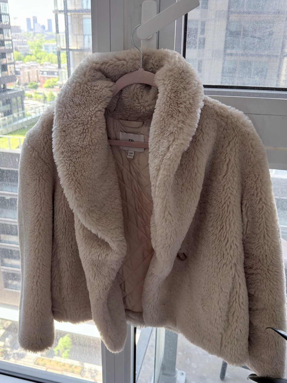 Women’s Plush Faux-Fur Coat - Cream